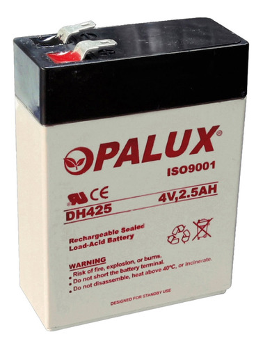 Batería Seca 4v 2,5ah Delgada Dh425 Opalux