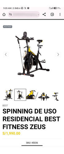 Bicicleta Spinning Best Zeus (Usado)
