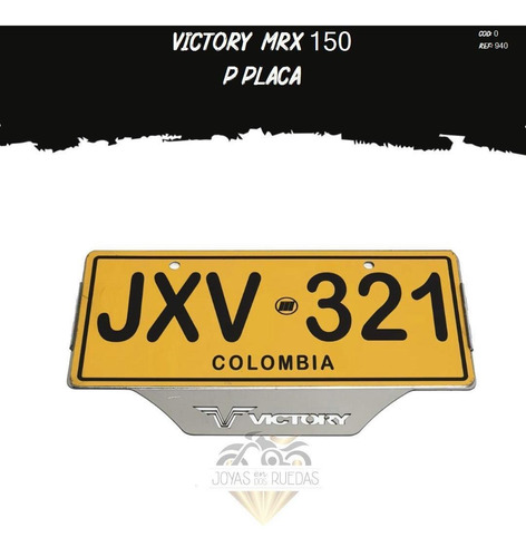 Porta Placa Partes Lujo Moto Victory Mrx 150
