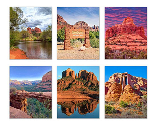 Sedona Arizona Art Prints - Set Of 6 (8x10) - Cathedral...