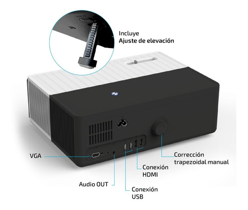 Imagen 4 de 7 de Proyector 9500 Lumenes 1080 200 Pulgadas Bluetooth Led Hdmi