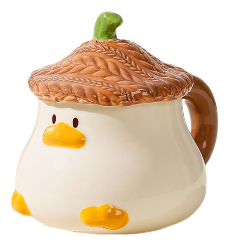Taza Café Pato Divertida Con Tapa - Vajilla Animales
