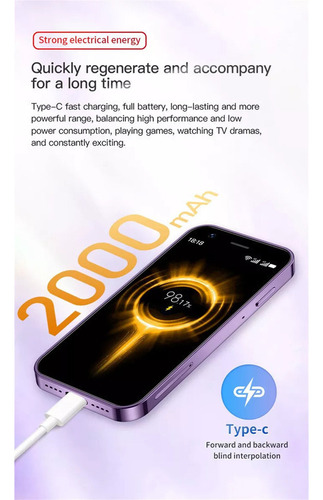 Mini Smartphone Roisevry Xs16 De 3 Pulgadas, 4g Lte,