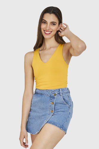 Crop Top Modal Amarillo Nicopoly