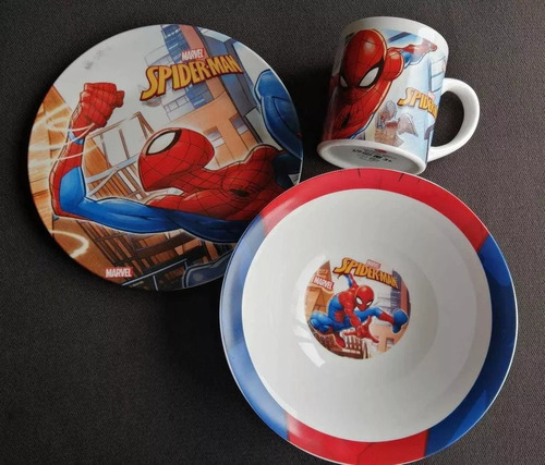 Set Vajillas De Loza X3, Modelos Originales Disney Y Marvel 