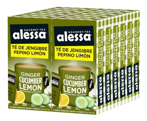 Té Gourmet Alessa Ginger Cucumber Lemon 12 Pack 120 Sobres