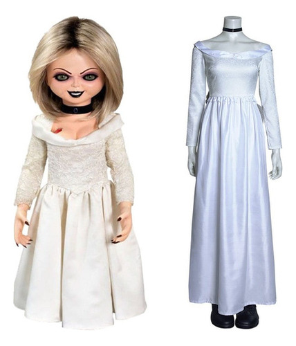 Vestido De Novia De Chucky Tiffany Larga Para Cosplay