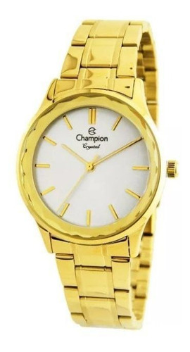 Relógio Champion Feminino Cn25574h Metal Dourado