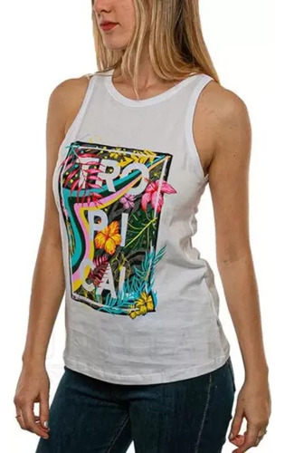 Musculosa Rusty Tropical Classic Blanco