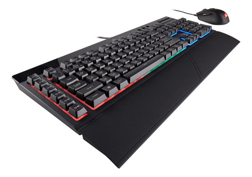 Imagen 2 de 4 de Kit de teclado y mouse gamer Corsair K55 + Harpoon RGB Español de color negro