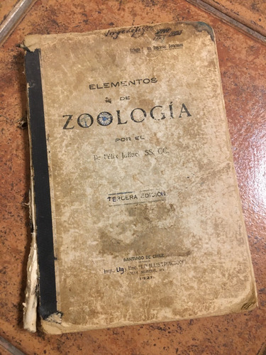 Libro Antiguo Elementos De Zoología, P. Félix Jaffuel (1921) (Usado)