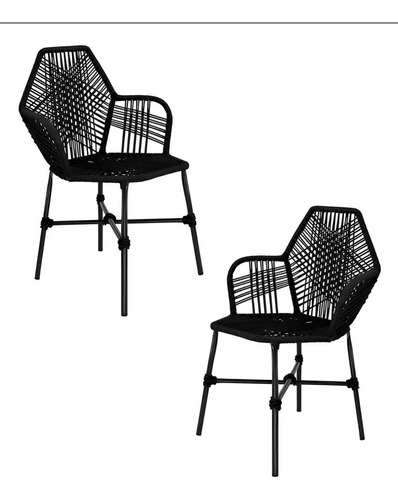 Cadeira De Jantar Jjdecorfer Cadeira Tropicália Preto X 6 Unidades