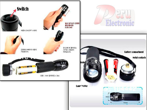 Linterna Zoom Deportes Ciclismo Bici Portable Led + Soporte