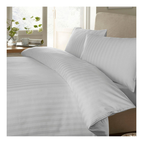 Imagen 2 de 5 de Duvet Cover Negro Líneas Microfibra Doble