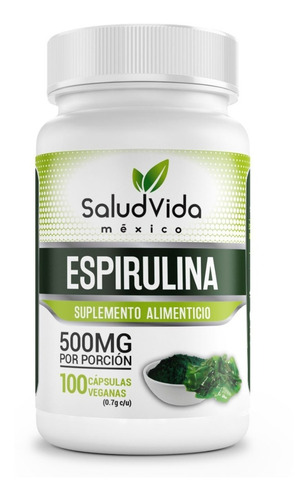 Imagen 1 de 3 de Alga Espirulina Orgánica 500mg 100 Capsulas