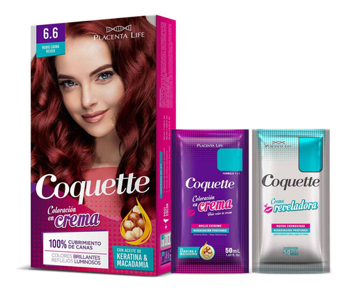 Coquette Tinte 6.6 Rubio Caoba Rojizo Pack 1 Aplicacion