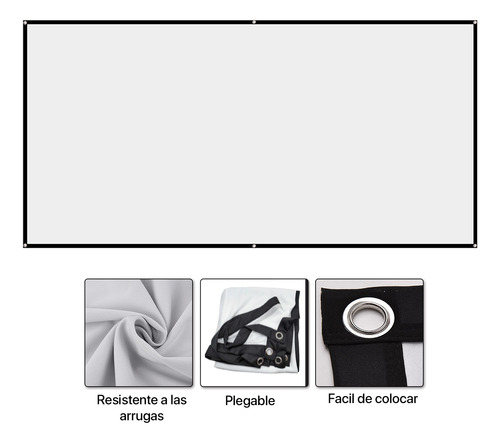 Ecran Pantalla Proyector 80 Pulgadas Blanco Owlenz H80-az