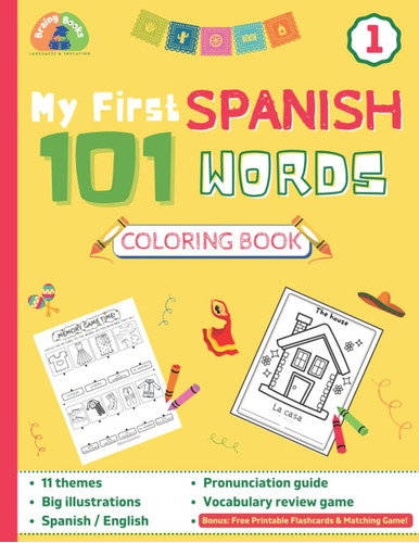 Libro: Mi Primer Libro Para Colorear De 101 Palabras En Espa
