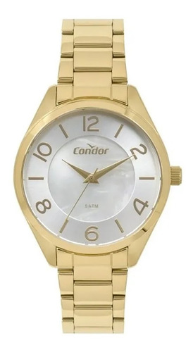 Relógio Condor Dourado Analógico Kit Co2036kwuk4b