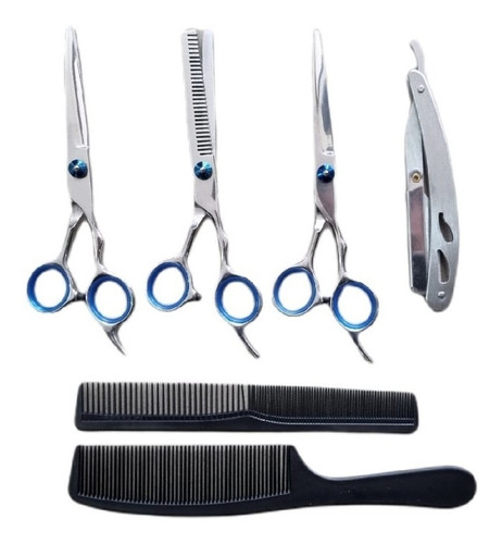 Imagem 2 de 3 de Kit Tesouras Profissional Cabelereiro Barbeiro