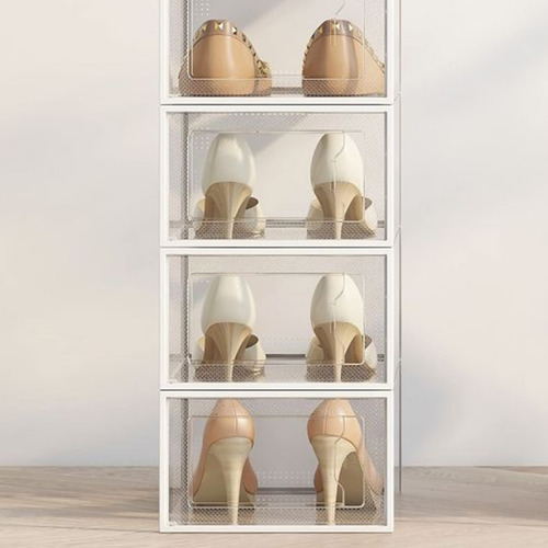 12 Pzs Zapatera Caja Apilable Plegable Organizador Multiusos
