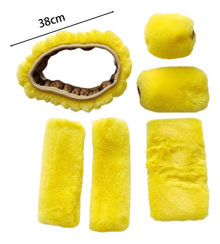 Funda For Volante Genérica De Felpa Suave De 6 Amarillo