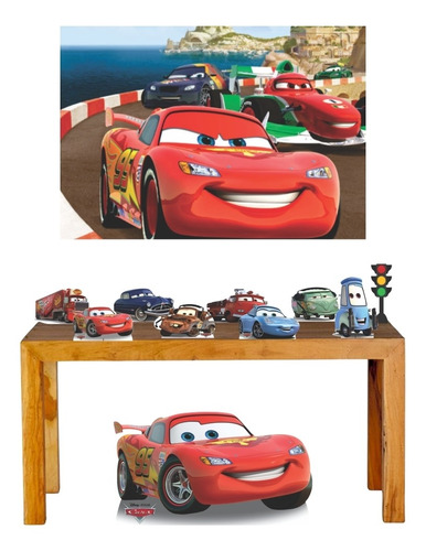 Imagem 1 de 6 de Super Kit Totem Display Decoração Carros + Painel 100x70