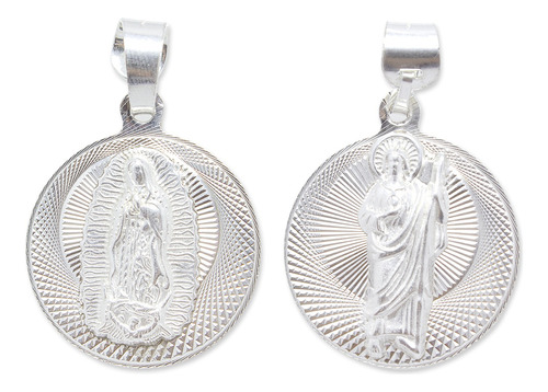 Medalla Escapulario Virgen San Judas Plata 925 Doble Cara
