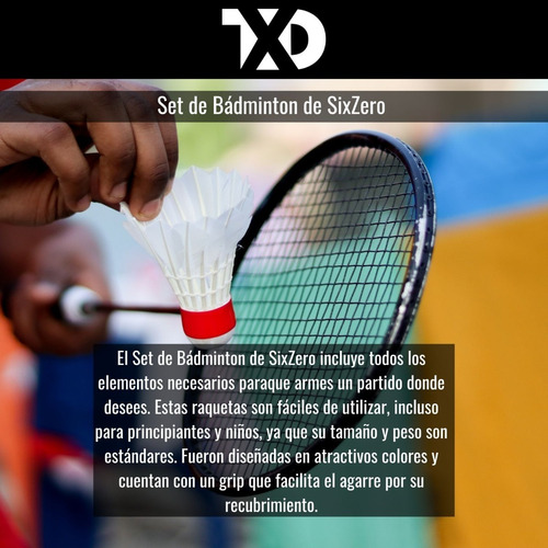 Imagen 4 de 9 de Juego De 4 Raquetas Badminton 2 Plumas Red Bolso Funda Porta