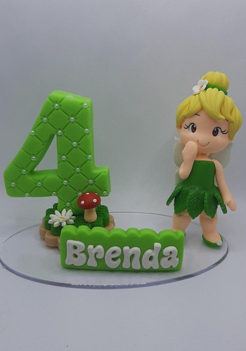 Vela Personalizada  Tinker Bell Em Biscuit