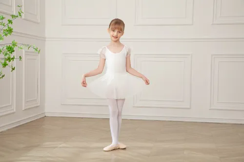 Vestido De Ballet, Poncho Y Medias De Baile De Encaje Para N