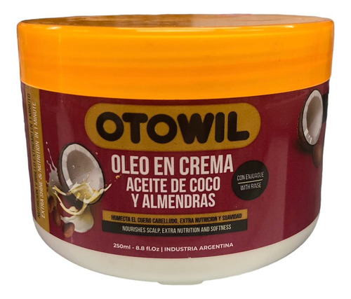 Otowil Máscara Crema Aceite De Coco Y Almendras