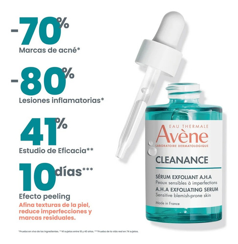 Avène Eau Thermale Cleanance A.h.a - Sérum Esfoliante 30ml Com Imperfeições Dia/noite