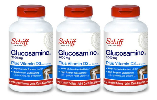 Schiff Glucosamina 2000 Mg Con Vitamina D3 Y Acido Hialuroni