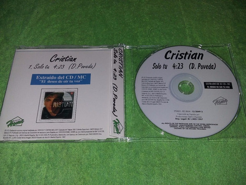 Imagen 2 de 2 de Eam Cd Single Cristian Castro Solo Tu 1996 Edicion Europea