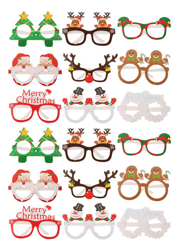 Gafas De Papel Navideñas, Gafas De Navidad, Dibujos Animados