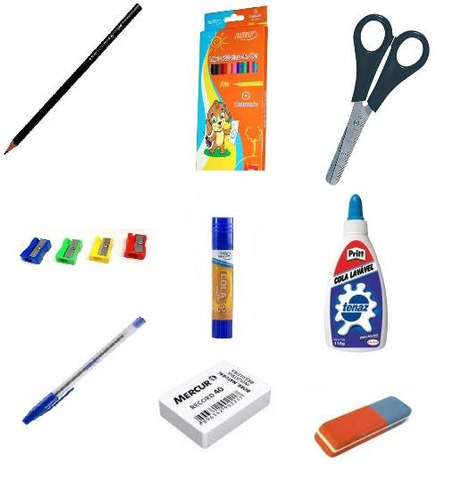 Kit Completo Material Escolar Ensino Fundamental Capa Dura