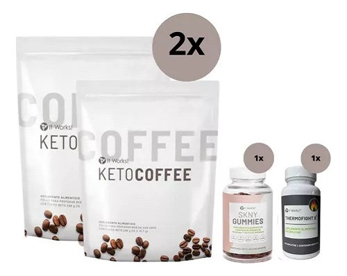 It Works Keto Coffee , (2 Bolsas)  1 Skny Gummies 1 Tfx