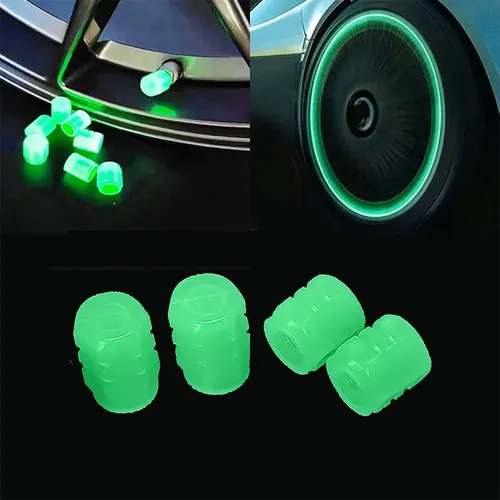 16 Tapas De Válvulas Luminosas Para Coche | Material ABS Autoluminiscente | Diseño Deportivo, 4 Colores
