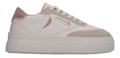 Tenis Dama Berlin Blanco Rosa Casuales