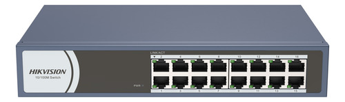 Hikvision Switch 16 Puertos 10/100 Rack O Mesa Ds-3e0116r-o