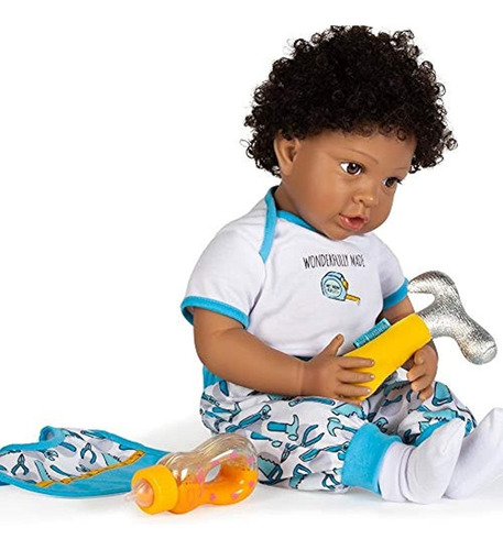 Paradise Galleries Muñeca Baby Boy Reborn Negra Afroamerican