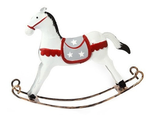 Adorno Navidad Caballo 22 X 16.5 Cm Marrón / Blanco Deco