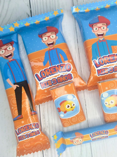 Golosinas Candy Bar Para 10 Niños Blippi