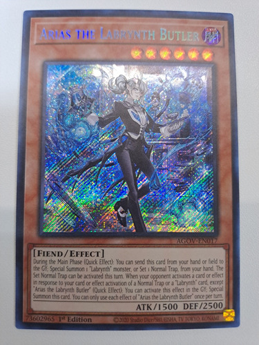 Arias The Labrynth Butler Agov-en017 Secret Rare Yugioh 