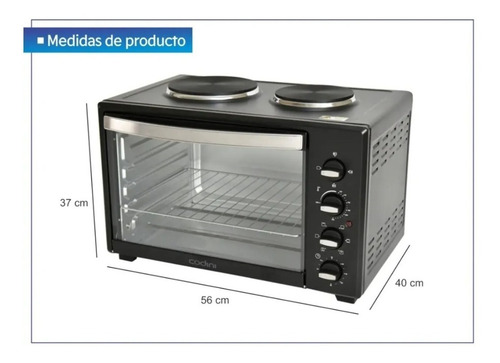 Imagen 2 de 9 de Horno Electrico Codini Acl10 46 Lts 2000w Anafes Timer Luz