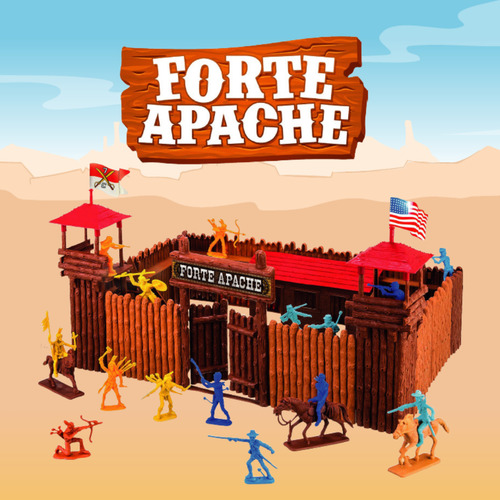 Kit Infantil Playset Forte Apache Batalha Junior Miniatura