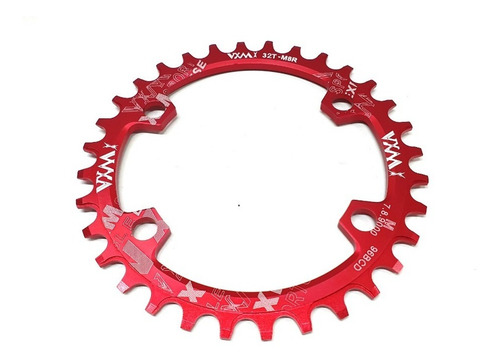 Mono Plato Monoplato Chainring Aluminio 32t 96bcd Bcd Rojo