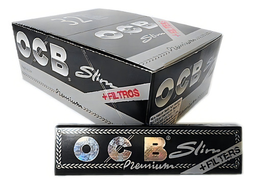 Seda Ocb Premium Slim King Size con filtro, 10 unidades