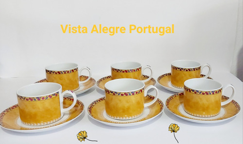 Xícaras  De Chá Porcelana Vista Alegre Portugal / 06 Pças 